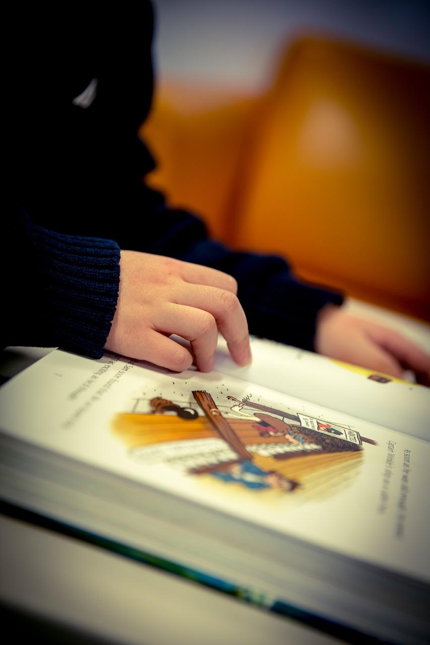 boy reading a book